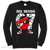 Valentines Day Hearts Dabbing Six Seven 67 Meme Sweatshirt thumb 0