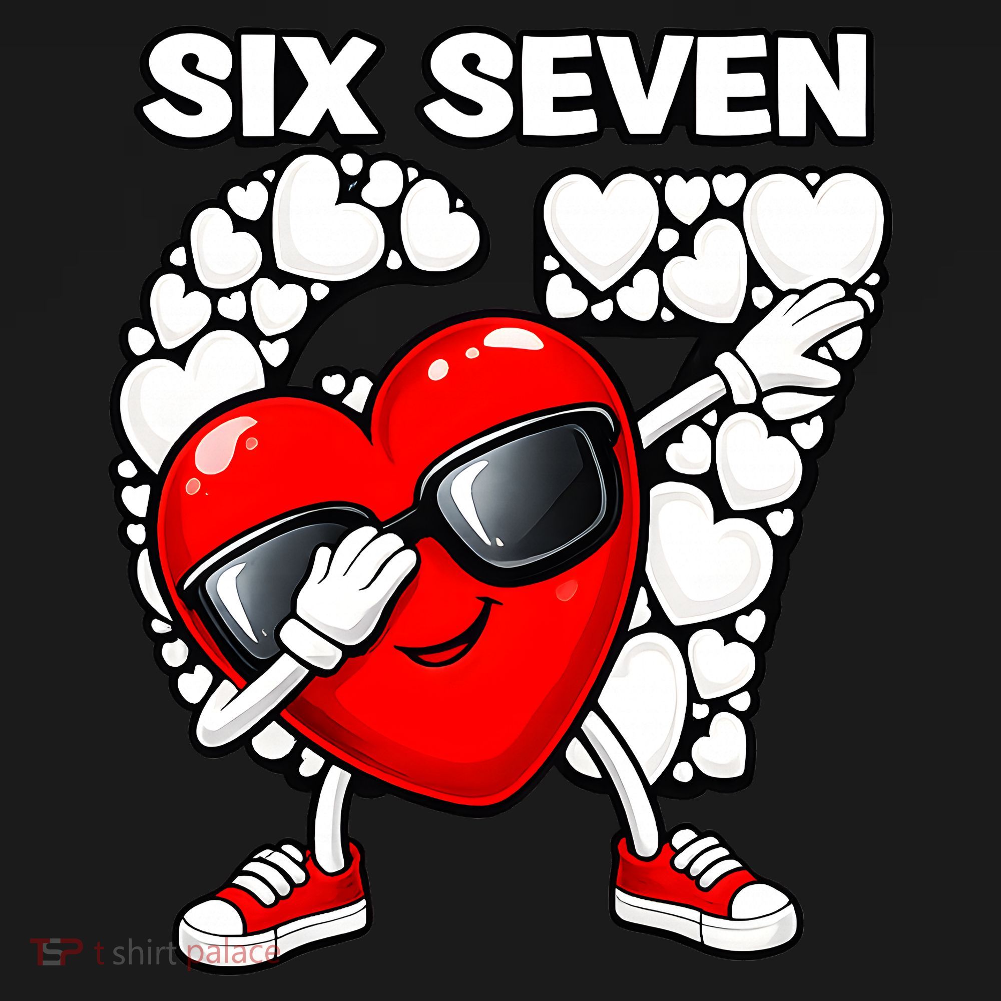 Valentines Day Hearts Dabbing Six Seven 67 Meme Sweatshirt