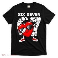 Valentines Day Hearts Dabbing Six Seven 67 Meme T-Shirt thumb 0