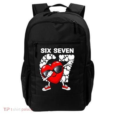Valentines Day Hearts Dabbing Six Seven 67 Meme Backpack