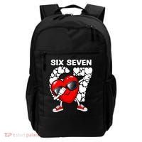 Valentines Day Hearts Dabbing Six Seven 67 Meme Backpack thumb 0