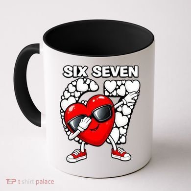 Valentines Day Hearts Dabbing Six Seven 67 Meme Coffee Mug