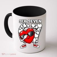 Valentines Day Hearts Dabbing Six Seven 67 Meme Coffee Mug thumb 0