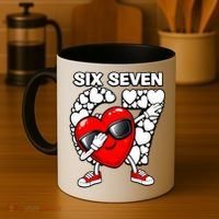 Valentines Day Hearts Dabbing Six Seven 67 Meme Coffee Mug thumb 4