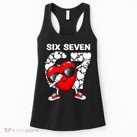 Valentines Day Hearts Dabbing Six Seven 67 Meme Women's Tank Top thumb 0