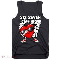Valentines Day Hearts Dabbing Six Seven 67 Meme Tank Top thumb 0