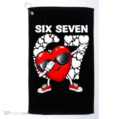 Valentines Day Hearts Dabbing Six Seven 67 Meme Golf Towel
