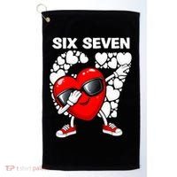 Valentines Day Hearts Dabbing Six Seven 67 Meme Golf Towel thumb 0