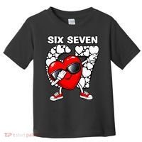 Valentines Day Hearts Dabbing Six Seven 67 Meme Toddler T-Shirt thumb 0