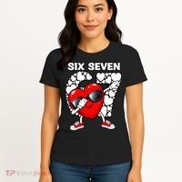 Valentines Day Hearts Dabbing Six Seven 67 Meme Women's T-Shirt thumb 4