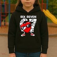 Valentines Day Hearts Dabbing Six Seven 67 Meme Kids Hoodie thumb 3