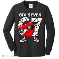 Valentines Day Hearts Dabbing Six Seven 67 Meme Kids Long Sleeve Shirt thumb 0