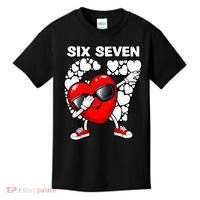 Valentines Day Hearts Dabbing Six Seven 67 Meme Kids T-Shirt thumb 0
