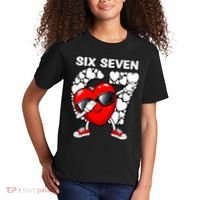 Valentines Day Hearts Dabbing Six Seven 67 Meme Kids T-Shirt thumb 2