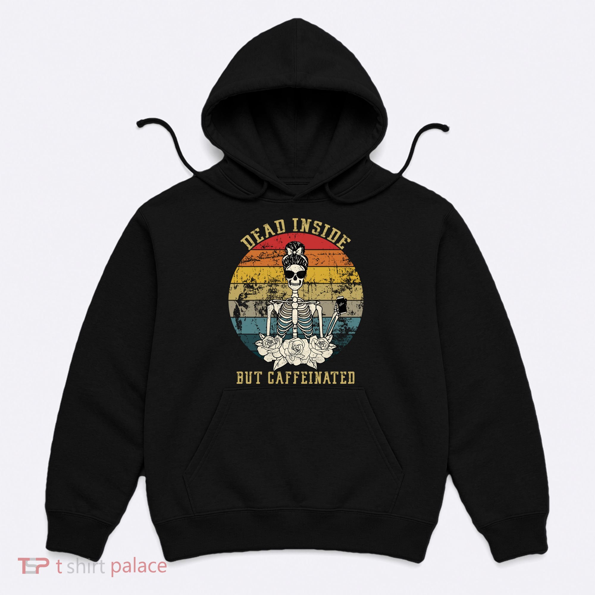 Vintage Dead Inside But Caffeinated Hoodie