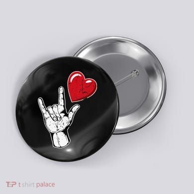 Valentines Day I Love You Heart Hand Sign Language Button