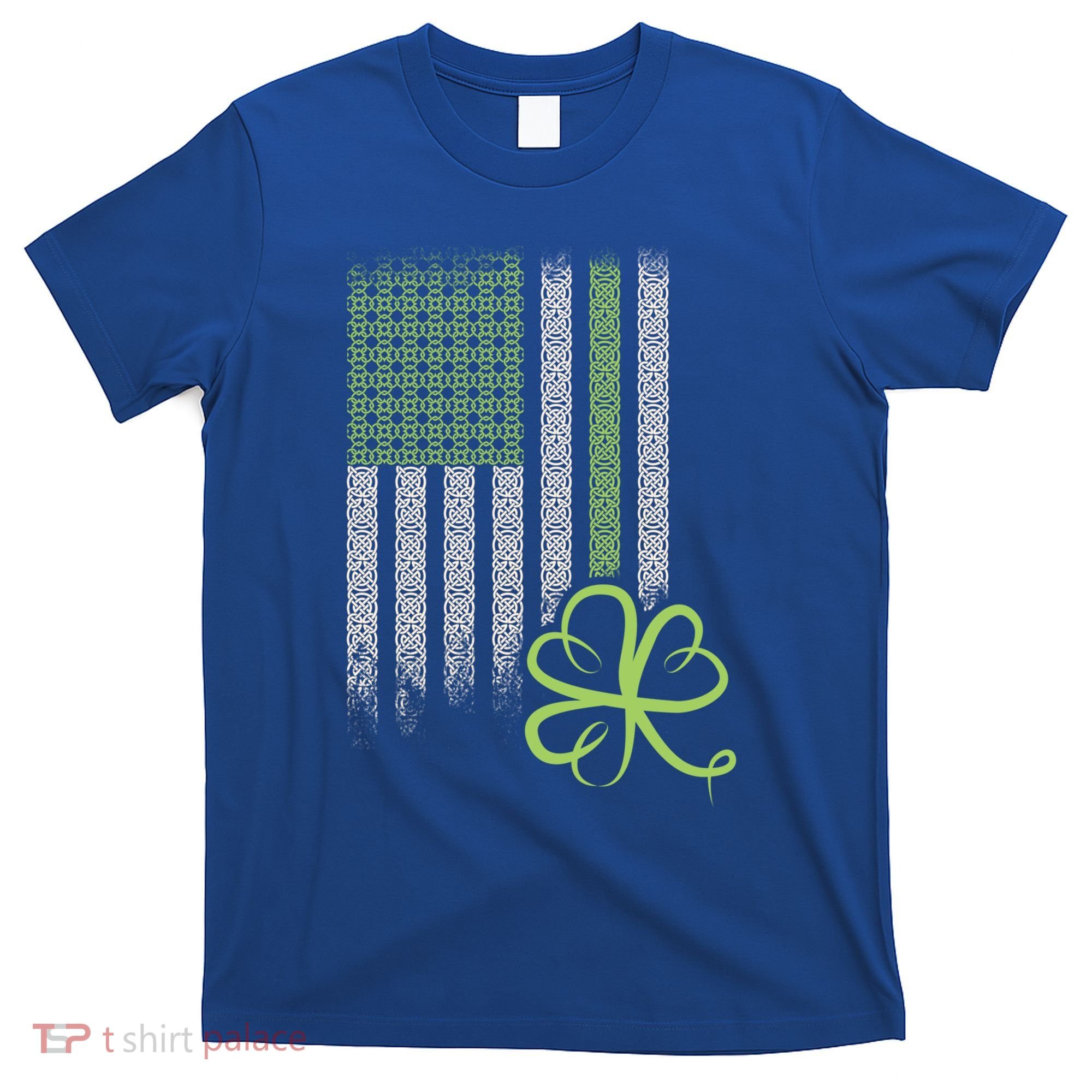 Vintage Distressed Irish American Flag Shamrock Silhouette Funny Gift T-Shirt