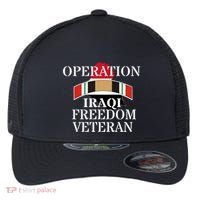 Veterans Day Iraq War Service Ribbon Iraq War Veteran Cool Gift Flexfit Unipanel Trucker Cap thumb 0