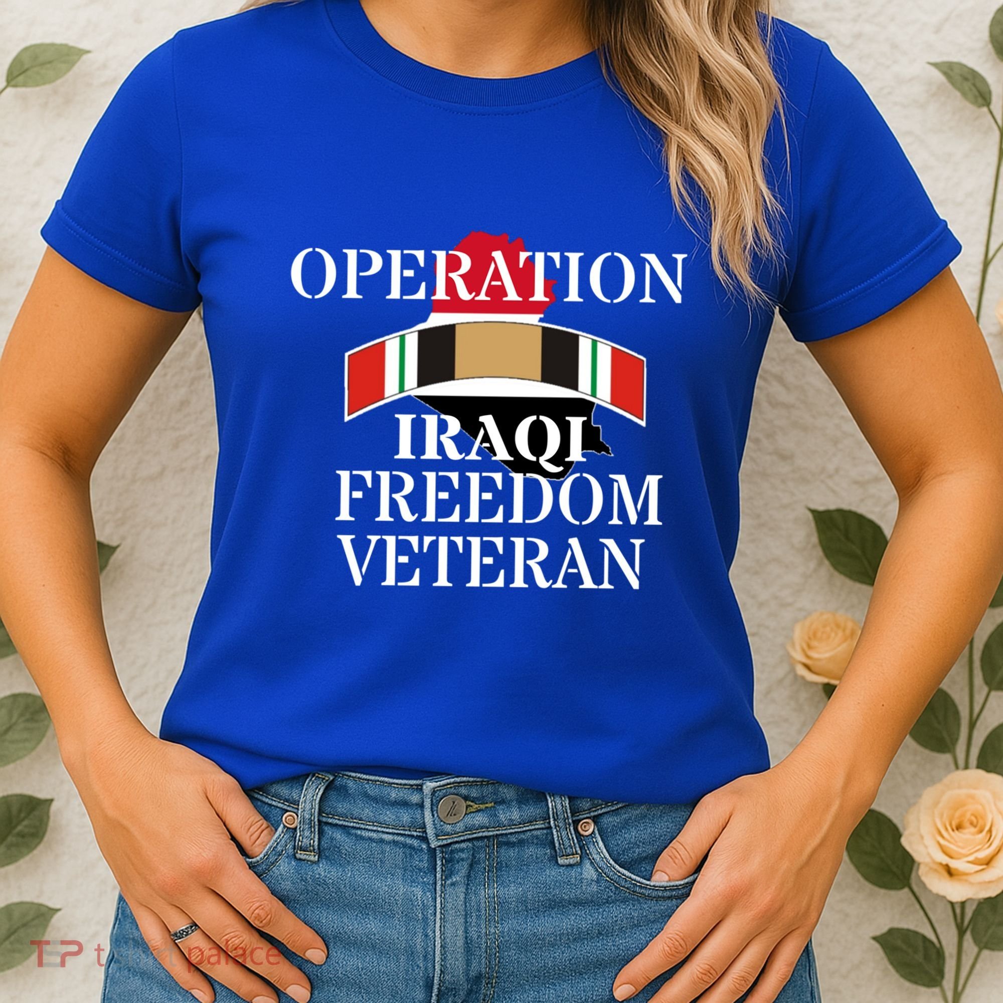 Veterans Day Iraq War Service Ribbon Iraq War Veteran Cool Gift Women's T-Shirt