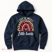 Valentines Day I Teach The Sweetest Little Hearts Teacher Hoodie thumb 0