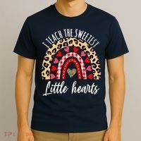 Valentines Day I Teach The Sweetest Little Hearts Teacher T-Shirt thumb 3