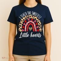 Valentines Day I Teach The Sweetest Little Hearts Teacher T-Shirt thumb 4