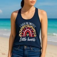 Valentines Day I Teach The Sweetest Little Hearts Teacher Women's Tank Top thumb 2