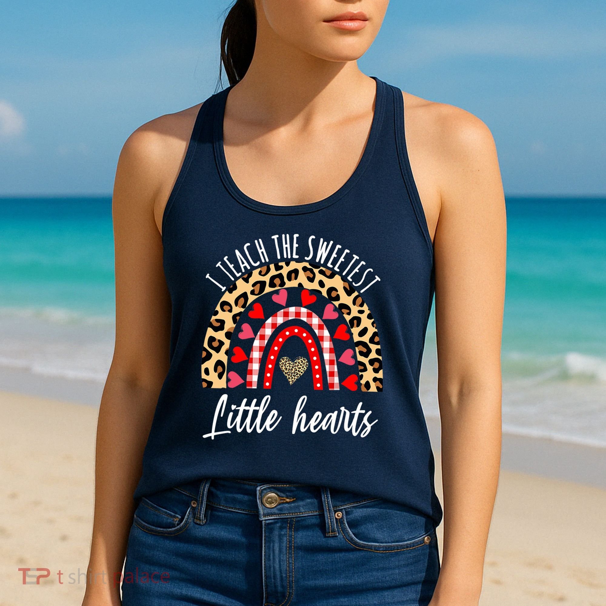 Valentines Day I Teach The Sweetest Little Hearts Teacher Women's Tank Top
