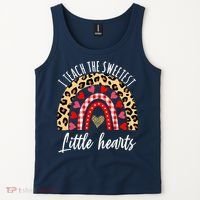 Valentines Day I Teach The Sweetest Little Hearts Teacher Tank Top thumb 2
