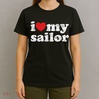 Vintage Distressed I Love My Sailor Meaningful Gift T-Shirt thumb 4