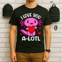 Valentines Day I Love You Alotl Axolotl T-Shirt thumb 6