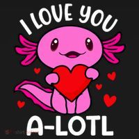 Valentines Day I Love You Alotl Axolotl Women's Hoodie thumb 2