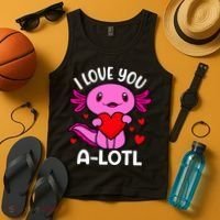 Valentines Day I Love You Alotl Axolotl Tank Top thumb 4