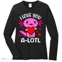 Valentines Day I Love You Alotl Axolotl Women's Long Sleeve Shirt thumb 0