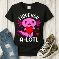 Valentines Day I Love You Alotl Axolotl Women's T-Shirt thumb 3
