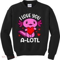 Valentines Day I Love You Alotl Axolotl Kids Sweatshirt thumb 0