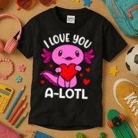 Valentines Day I Love You Alotl Axolotl Kids T-Shirt thumb 3