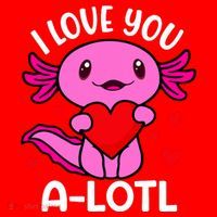 Valentines Day I Love You Alotl Axolotl Santa Hat thumb 1