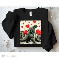 Valentine's Day Japanese Monster Hearts Kaiju Sweatshirt thumb 2