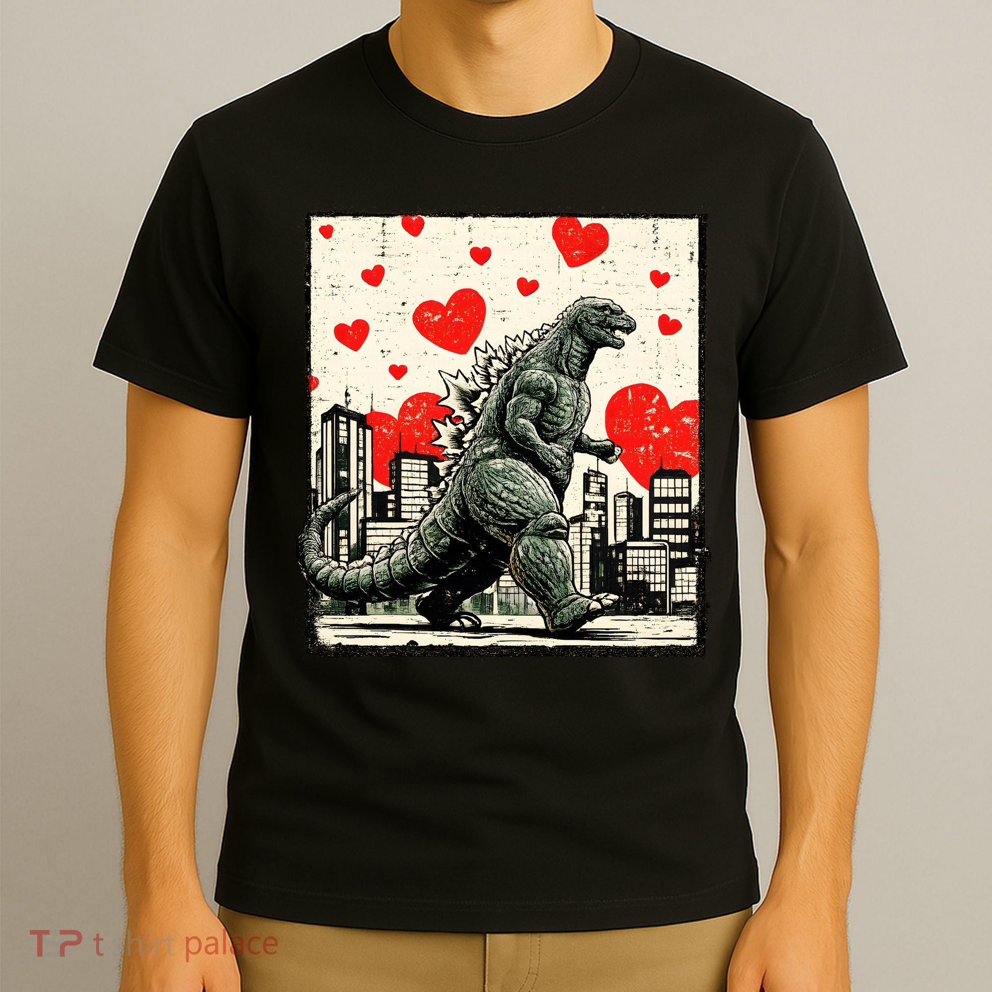 Valentine's Day Japanese Monster Hearts Kaiju T-Shirt