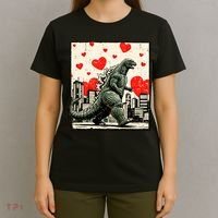 Valentine's Day Japanese Monster Hearts Kaiju T-Shirt thumb 4