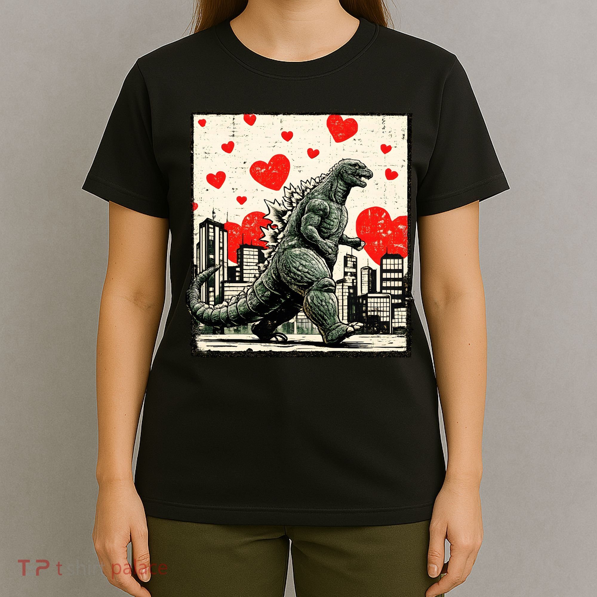Valentine's Day Japanese Monster Hearts Kaiju T-Shirt