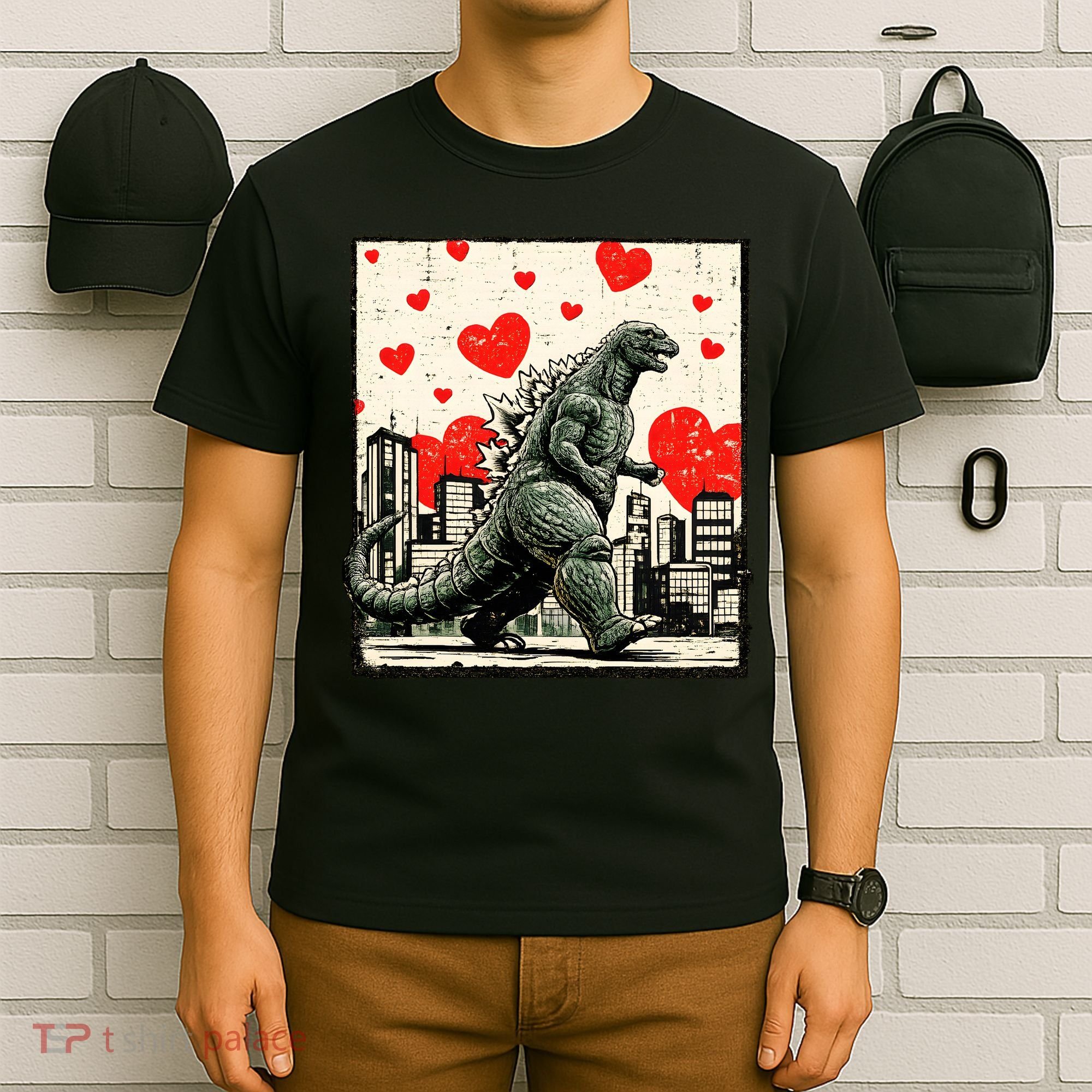 Valentine's Day Japanese Monster Hearts Kaiju T-Shirt