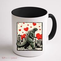 Valentine's Day Japanese Monster Hearts Kaiju Coffee Mug thumb 1