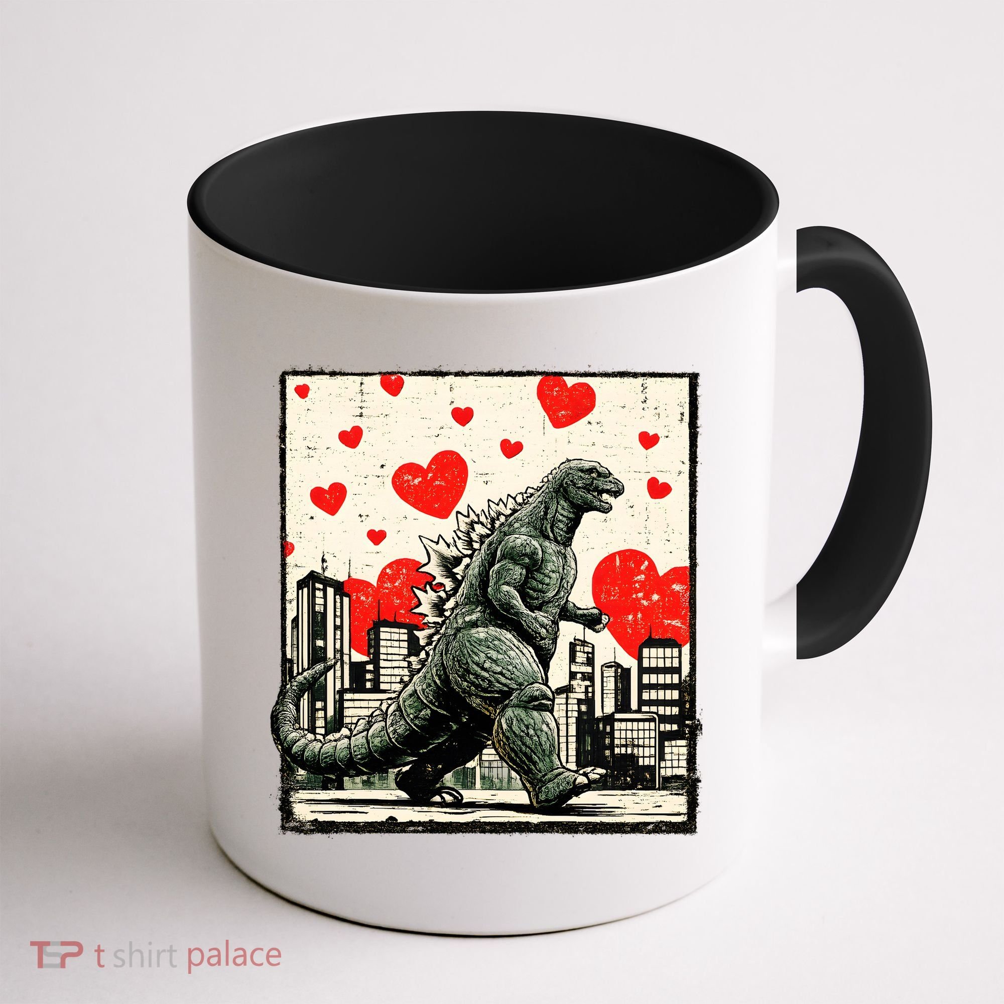 Valentine's Day Japanese Monster Hearts Kaiju Coffee Mug