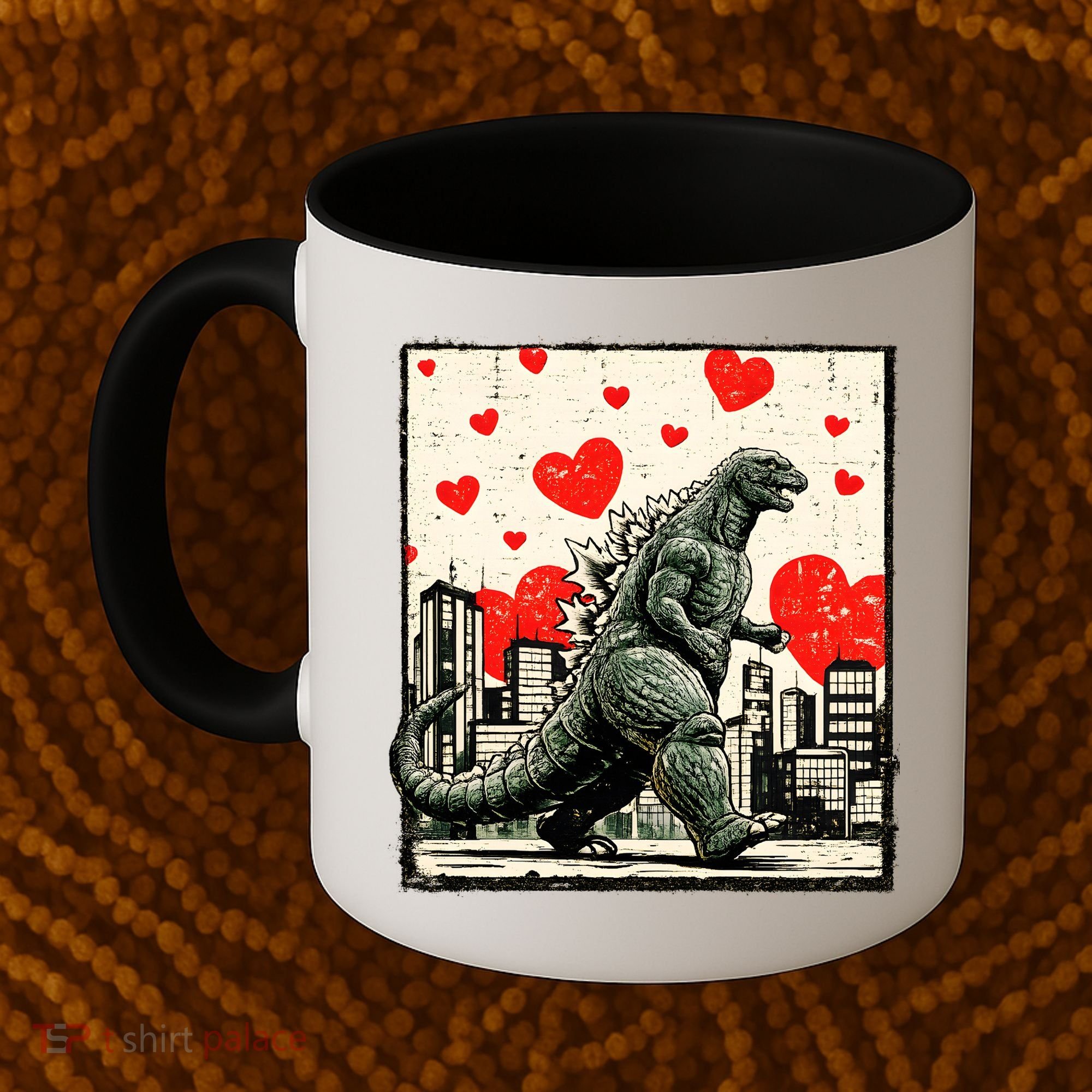 Valentine's Day Japanese Monster Hearts Kaiju Coffee Mug