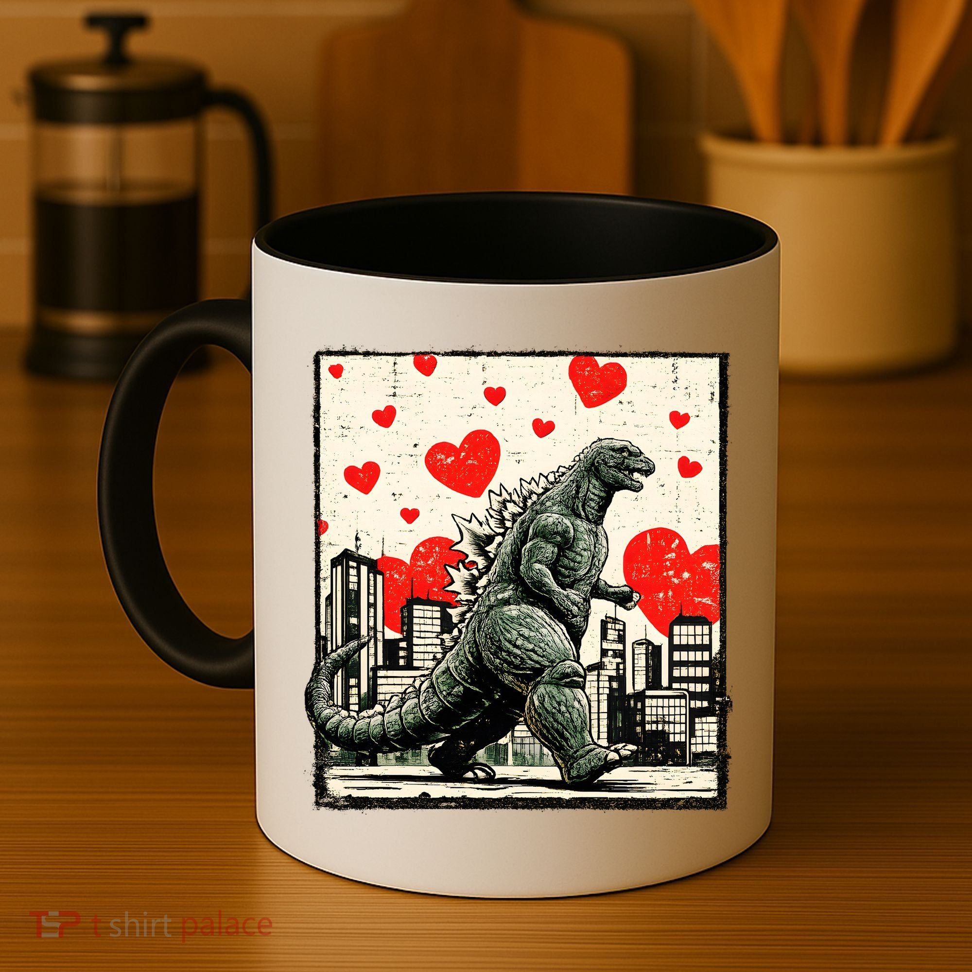 Valentine's Day Japanese Monster Hearts Kaiju Coffee Mug