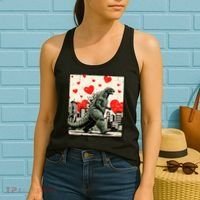 Valentine's Day Japanese Monster Hearts Kaiju Women's Tank Top thumb 2