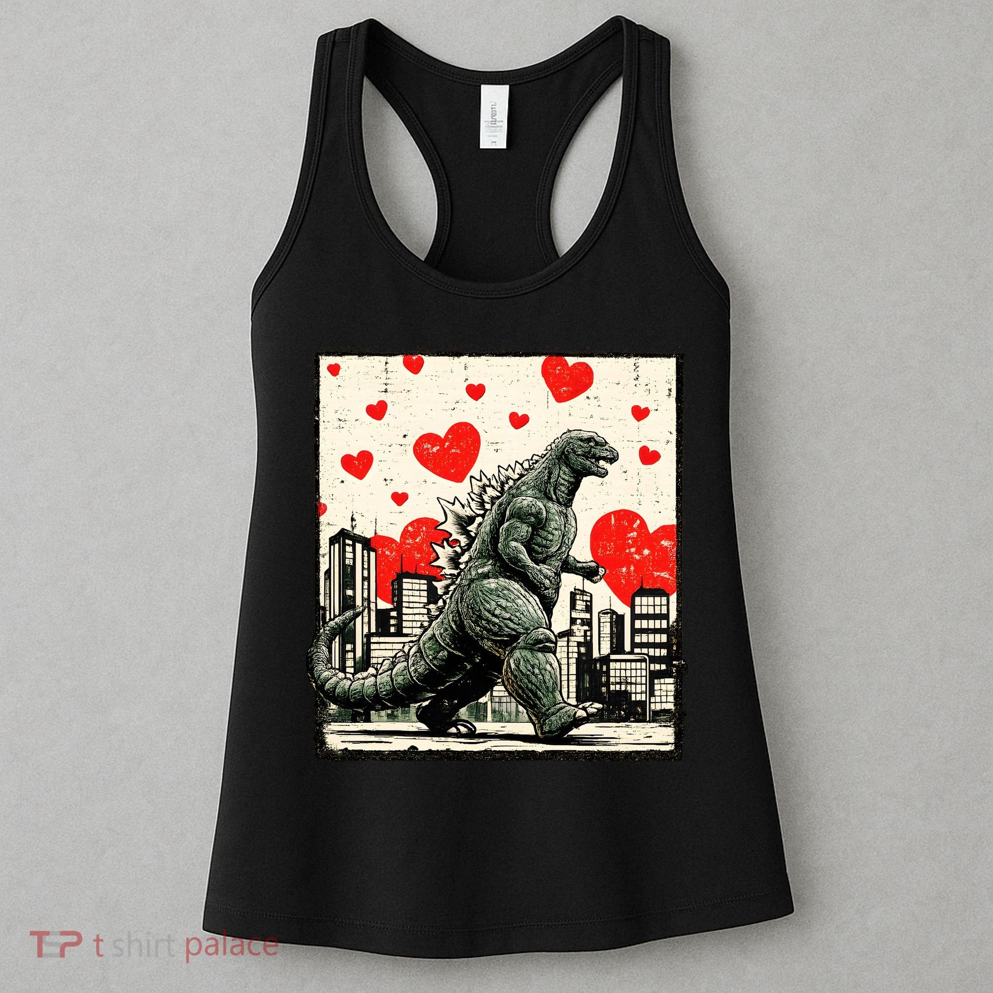 Valentine's Day Japanese Monster Hearts Kaiju Women's Tank Top