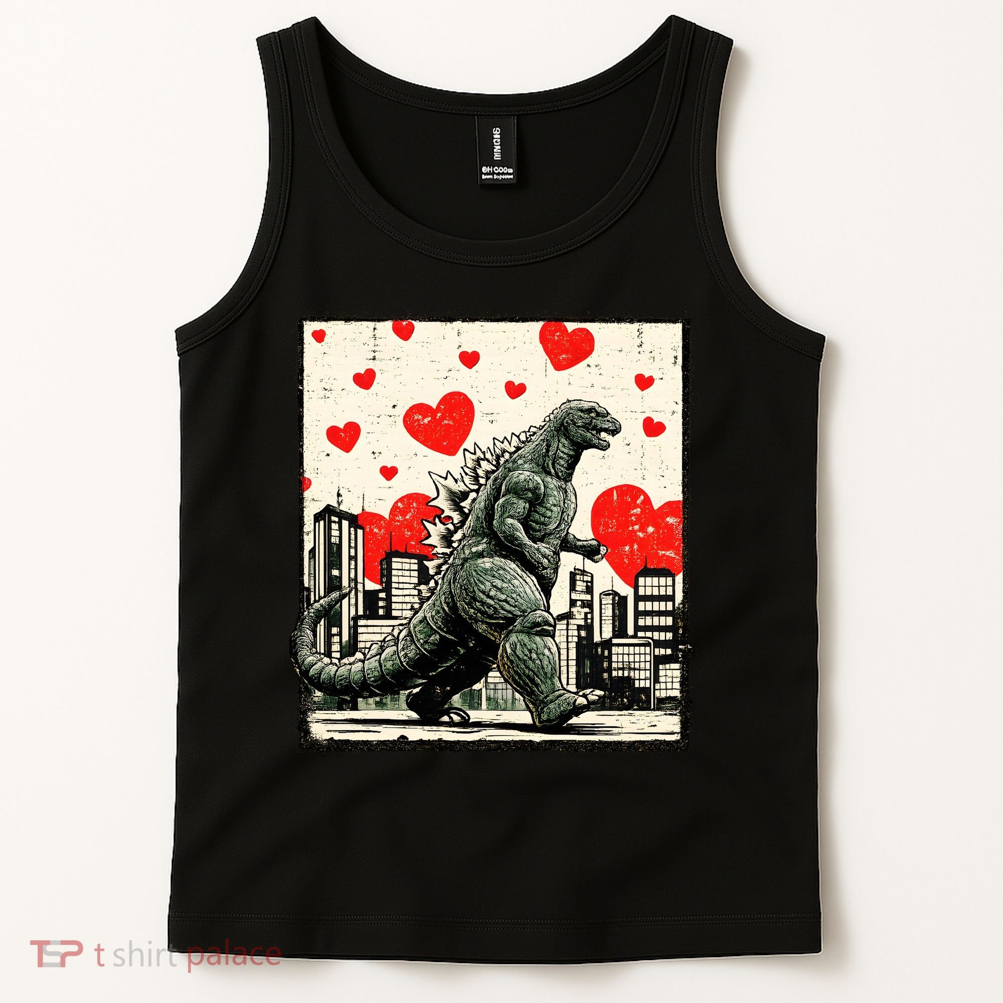 Valentine's Day Japanese Monster Hearts Kaiju Tank Top